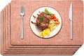 Maxpearl Faux Leather Placemats Set of 6, Peachy Pink | Waterproof by Maxpearl