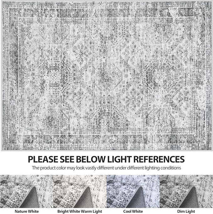 5x7 Area Rugs for Living Room Rug Washable: Abstract Rug for Dining Room - Image 7