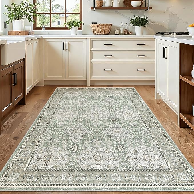 Soalmost 4x6 Area Rugs for Living Room, Vintage Washable Rugs for Dining Room by Soalmost