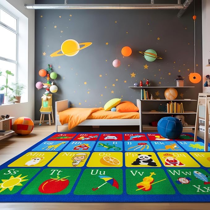Rugshop Kids Alphabet Educational Learning High Traffic Living Room, Home - Image 7