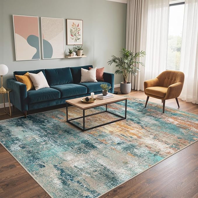 BEIMO Area Rugs 5x7 for Living Room Bedroom, Modern Abstract Machine Washable - Image 2