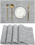 SHACOS Woven Vinyl Placemats Set of 4 Wipe Clean Reversible Table Mats Heat by SHACOS