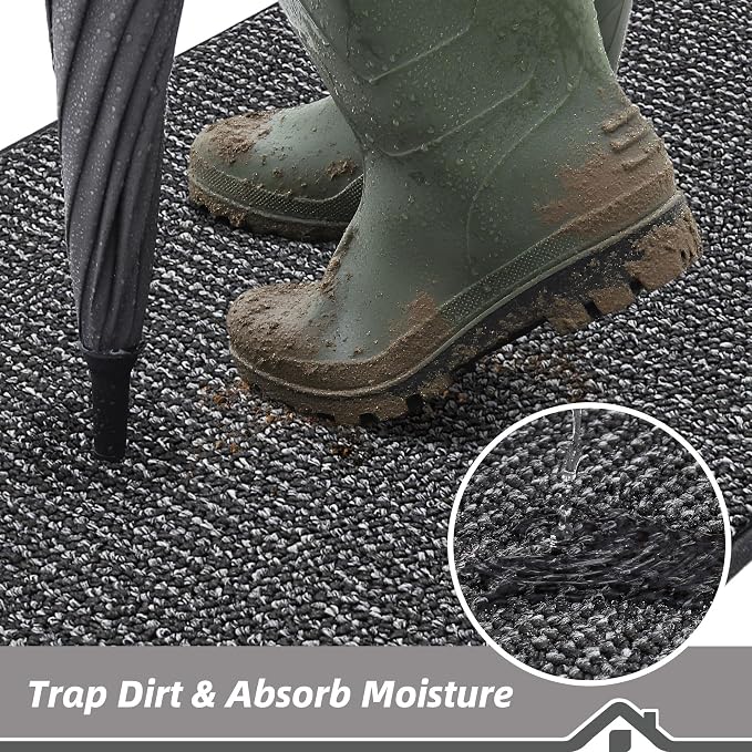BEQHAUSE Dirt Trapper Door Mat 32" x 72", Non-Slip Washable Doormats Entrance - Image 3