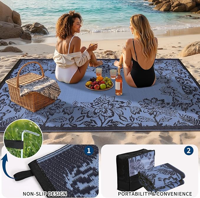 Garvee Outdoor Rugs 8’x10’ Waterproof Reversible Mats, Large Area Plastic Straw - Image 5