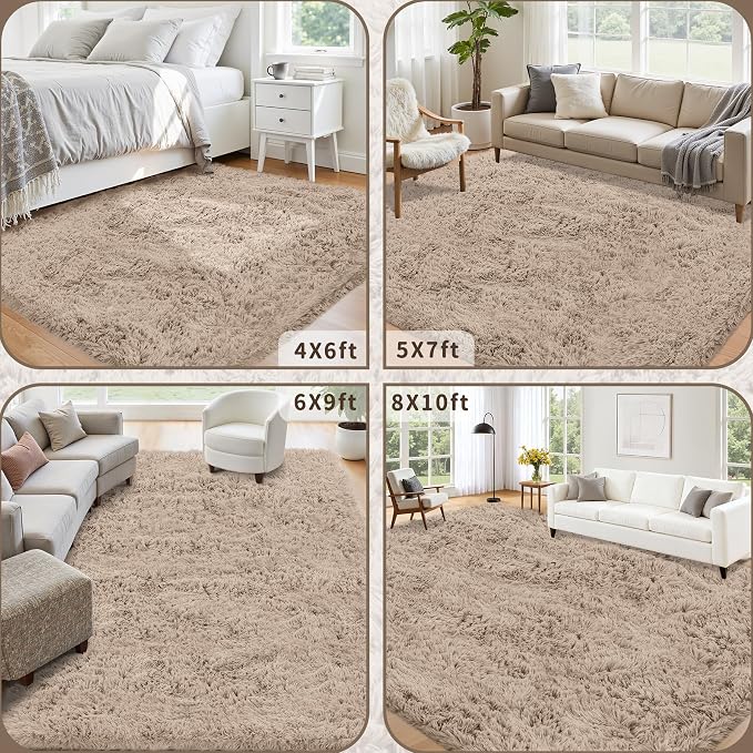 4x6 Area Rug for Living Room: Ultra Soft Fluffy Rug Modern Large Thicked Shag - Image 5
