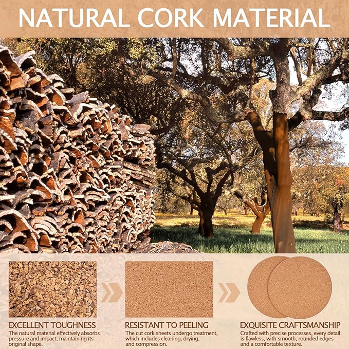 100 PCS Cork Coasters for Laser Engraving, Thick Absorbent Blank Coasters | 4 - Image 4