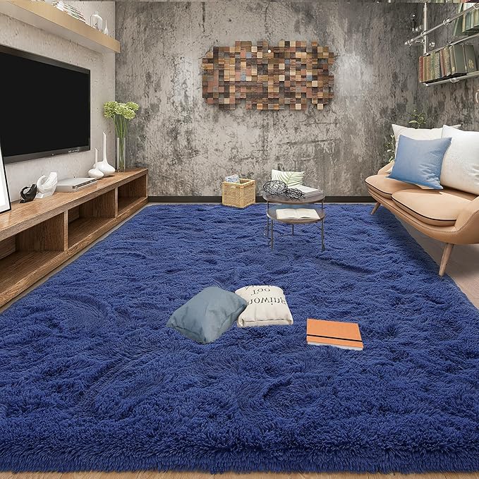 Tepook Fluffy Large Rugs for Living Room, Shag Area Rug 6x9 Soft Carpet for by Tepook