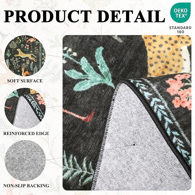 DUKINO 2x5 Rug for Hallway, Washable Kitchen Runner Rug - Image 5