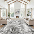 12x15 Area Rug for Living Room – Large Modern Neutral Abstract Thin Washable by ZHXXUJ