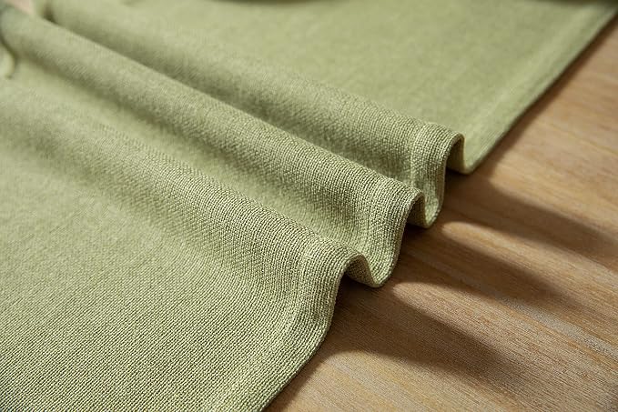 Burlap Style Farmhouse Table Runner, 14x108 Inches Light Sage Green | Thick - Image 6