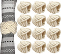 Cotton Jute Napkin Rings, Off White | Handwoven knot design, farmhouse boho by CLEENTABLE