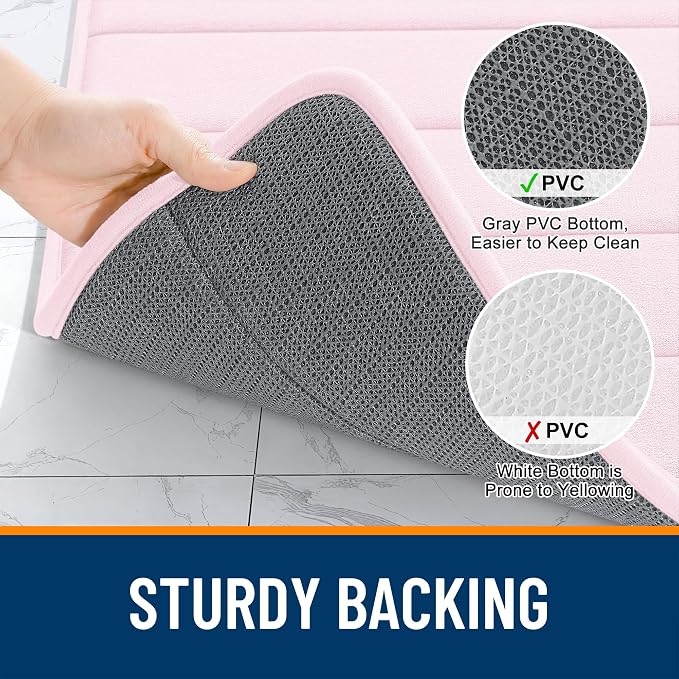 OLANLY Memory Foam Bath Mat 35x24, Super Soft Absorbent Bathroom Rugs, Quick Dry - Image 7