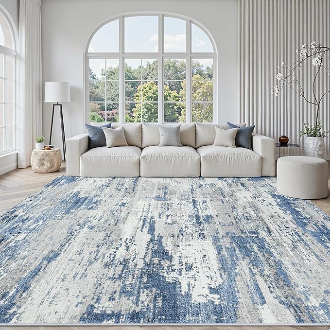 Area Rugs 9x12 Living Room: Large Soft Washable Rug Modern Abstract Anti-Skid by GENTDRIZZ