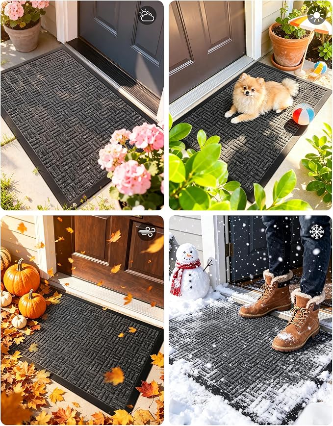 Mibao Front Door Mat Outdoor Entrance, Waterproof Dirt Trapper Doormat - Image 7