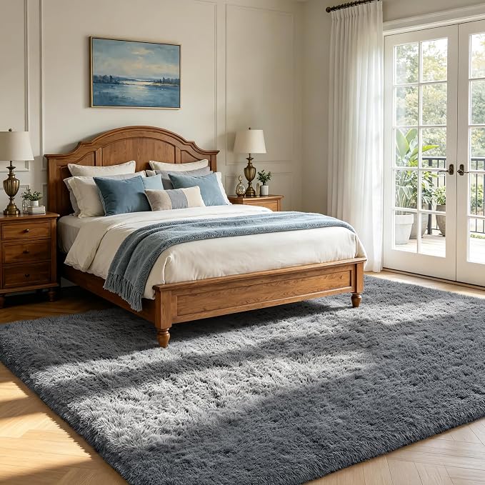Shag Area Rugs for Bedroom Living Room, 5X8 Ultra Soft Fluffy Area Rugs for Dorm - Image 3