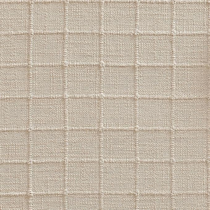 Artisanal Grid Linen Table Runner, 13x48 Inches Neutral Beige | Heavy Textured - Image 7