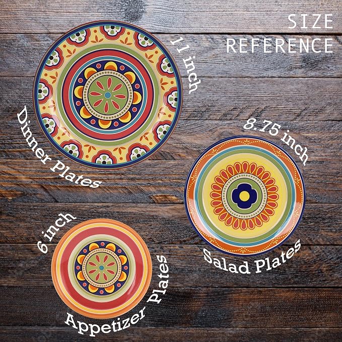 Bico Tunisian Salad Plates Set of 4, 8.75 Inch Ceramic Dessert Plates - Image 3