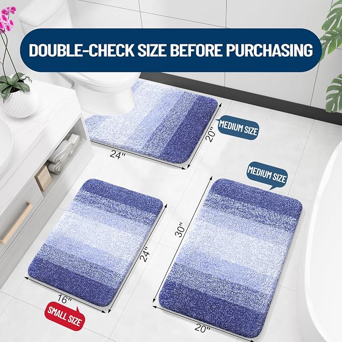 OLANLY Bathroom Rugs Mat 30x20, Extra Soft Absorbent Microfiber Bath Rugs - Image 2