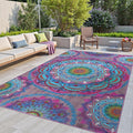 Arenarug Meditation Indoor Outdoor Rug 6x9 ft Mandala Pattern Rug Boho Style by ArenaRug