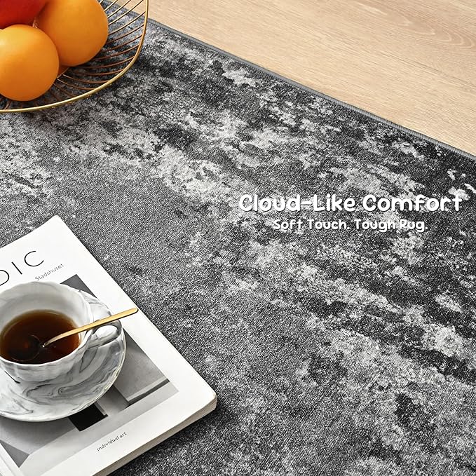 2.6x12 Black Rug Runners for Hallways Kitchen Runner Rug Non Slip Washable - Image 6