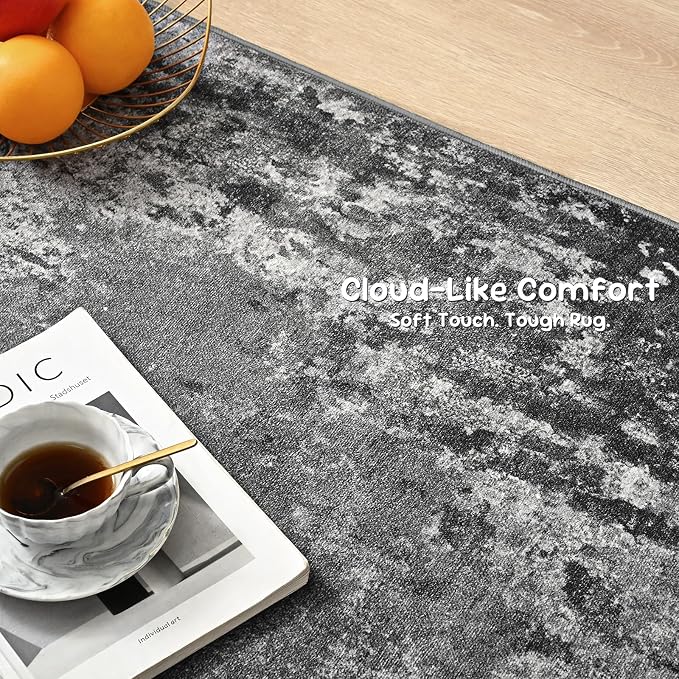2x10 Black Rug Runners for Hallways Kitchen Runner Rug Non Slip Washable Black - Image 6