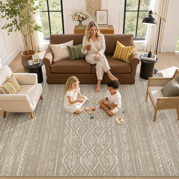 Nakagishi Area Rug Living Room Rugs: 10x14 Large Soft Machine Washable Boho - Image 8