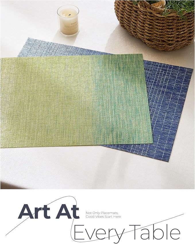 Leetaltree Gradient Blue Woven Placemats Set of 8 - Image 8
