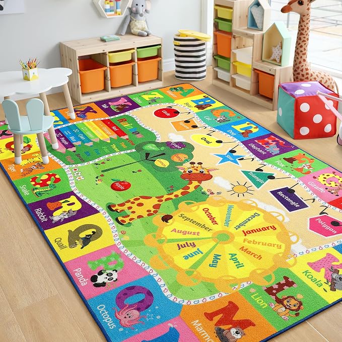 Chicrug Educational 4x6 Kids Area Rug by ChicrugHomeDecor