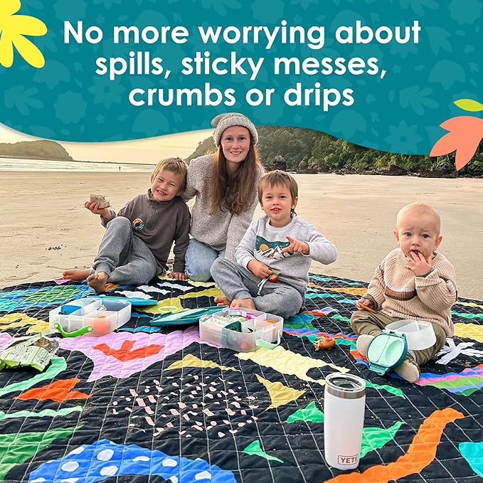 Jumbo Picnic Rug, Large Picnic Mat, 6'7" x 6'7", Outdoor Waterproof Picnic Blanket Beach Mat, Foldable & Waterproof, Picnic Blankets Ideal for Beach & Park, Outdoor Blanket, Rock Candy