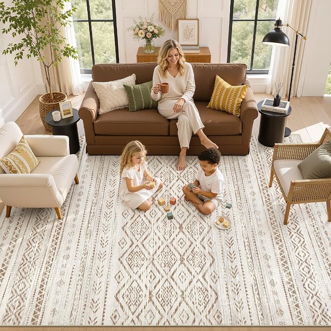 Nakagishi Area Rug Living Room Rugs: 5x7 Large Soft Machine Washable Boho - Image 8