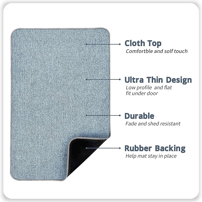 Bosap Bath Mat, Ultra Thin Bathroom Rugs, Rubber Bath Mats - Image 3