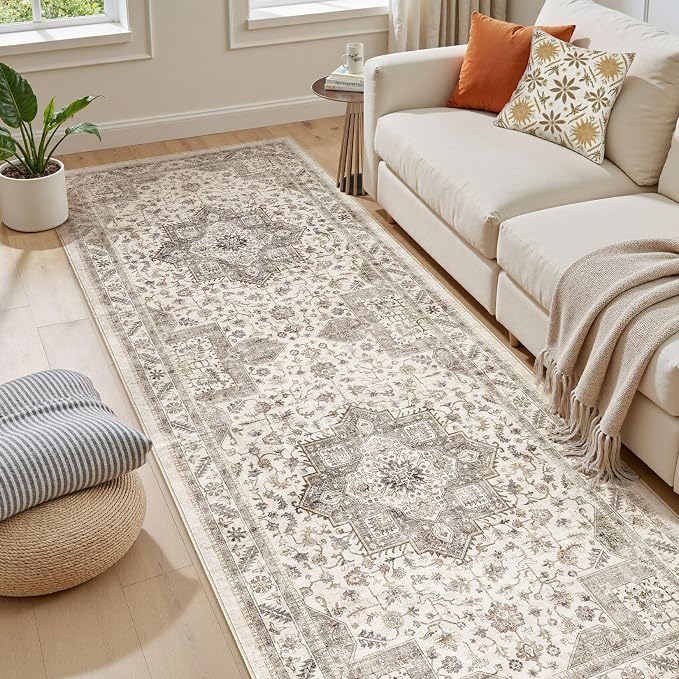 Vintage Hallway Runner Rug 3x12: Large Soft Washable Entryway - Image 7