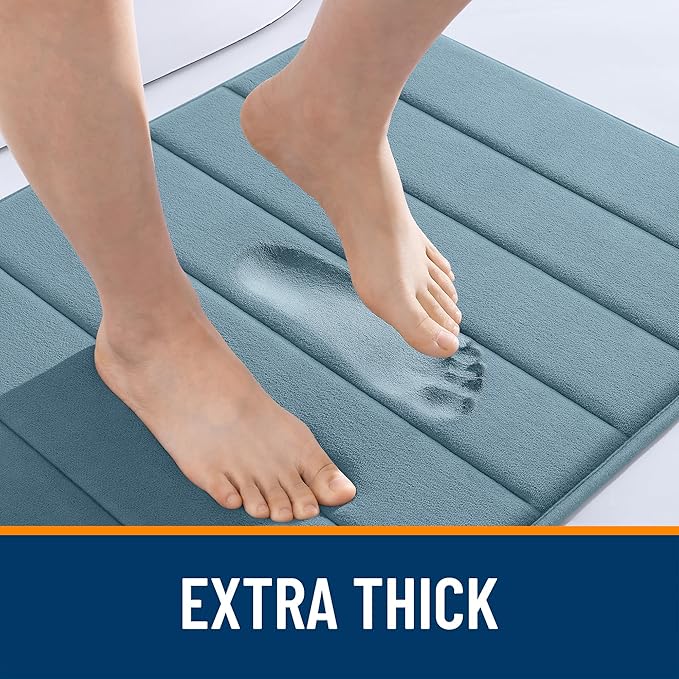 OLANLY Memory Foam Bath Mat 70x46, Super Soft Absorbent Bathroom Rugs, Quick Dry - Image 6