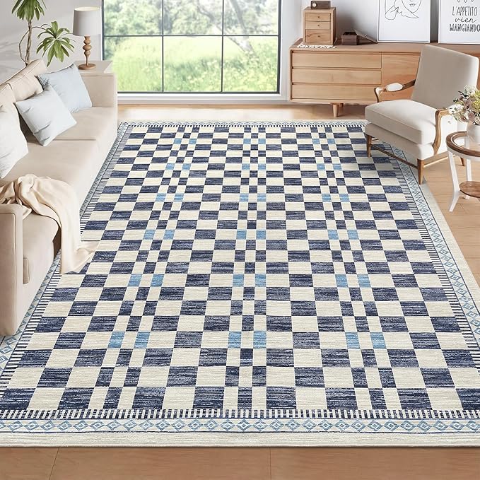GarveeHome 10x13 Area Rug for Living Room Modern Abstract Checkered Carpets - Image 9