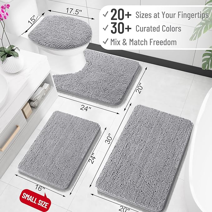 OLANLY Large Bathroom Rugs 40x24, Extra Soft Absorbent Chenille Bath Rugs - Image 2