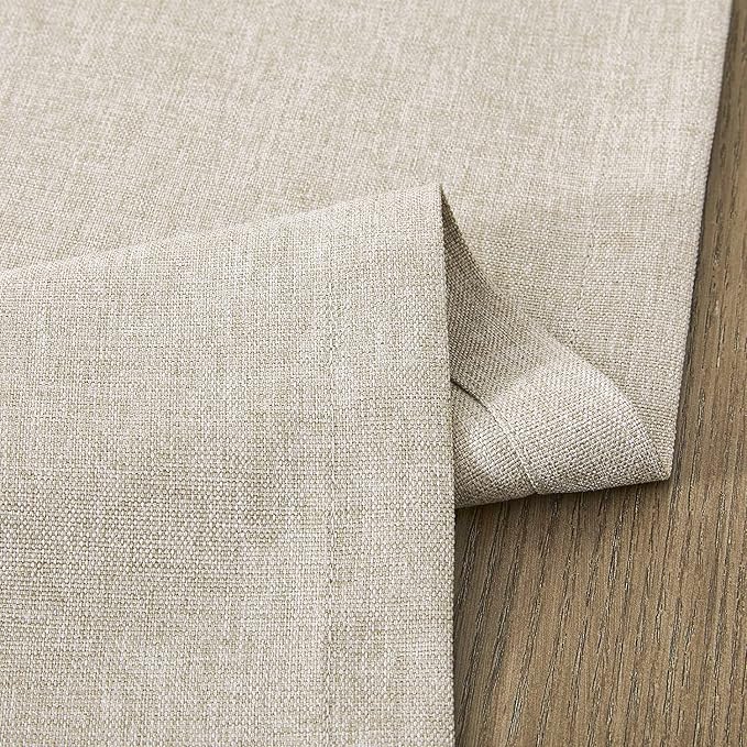 Basic Linen Style Table Runner, 14x72 Inch Light Tan | Mitered Corner Design - Image 6