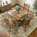 RELEANY Area Rugs Square 7ft Washable Non-Slip, Floral Vintage Distress by RELEANY