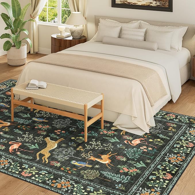DUKINO 6x9 Rug, Washable Animal Living Room Rug - Image 4