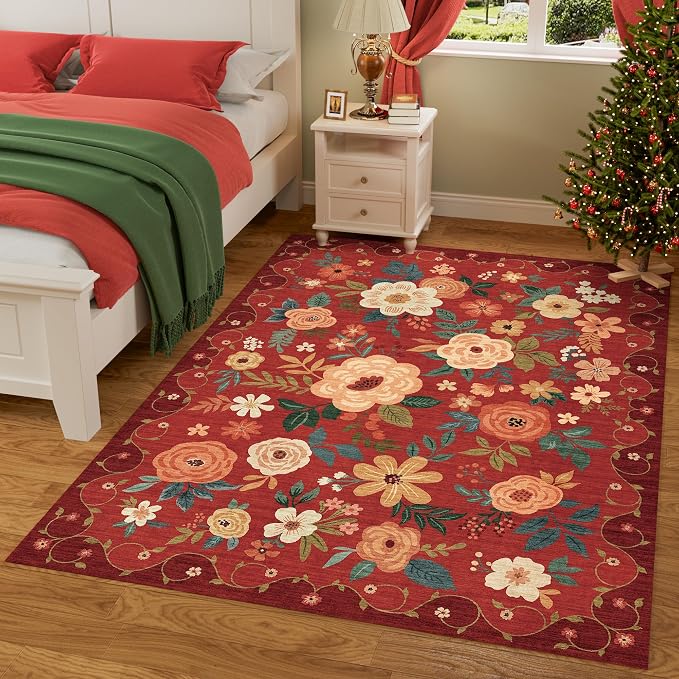 DUKINO 3x5 Area Rug, Floral Rugs - Image 3