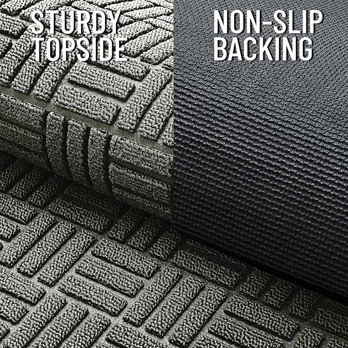 OLANLY Front Door Mat Outside Entrance 35x23, Heavy Duty Sturdy Natural Rubber - Image 4