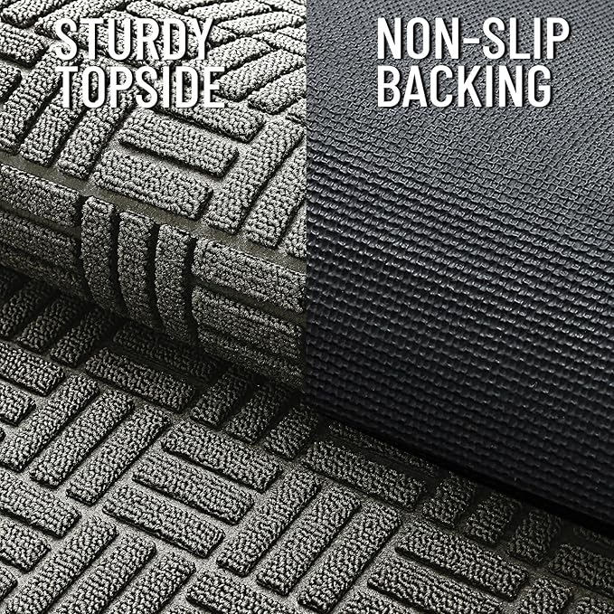 OLANLY Front Door Mat Outside Entrance 71x47, Heavy Duty Sturdy Natural Rubber - Image 4