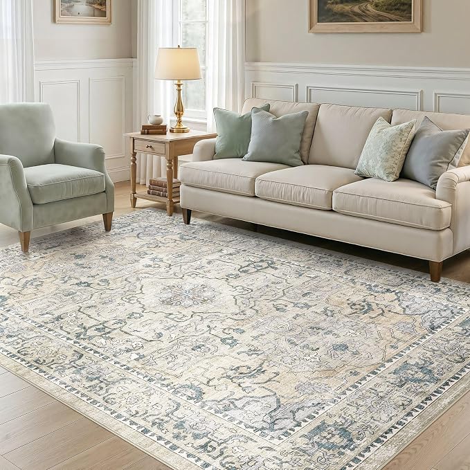 cotiled 10x12 Area Rug Machine Washable Vintage Carpet - Image 5