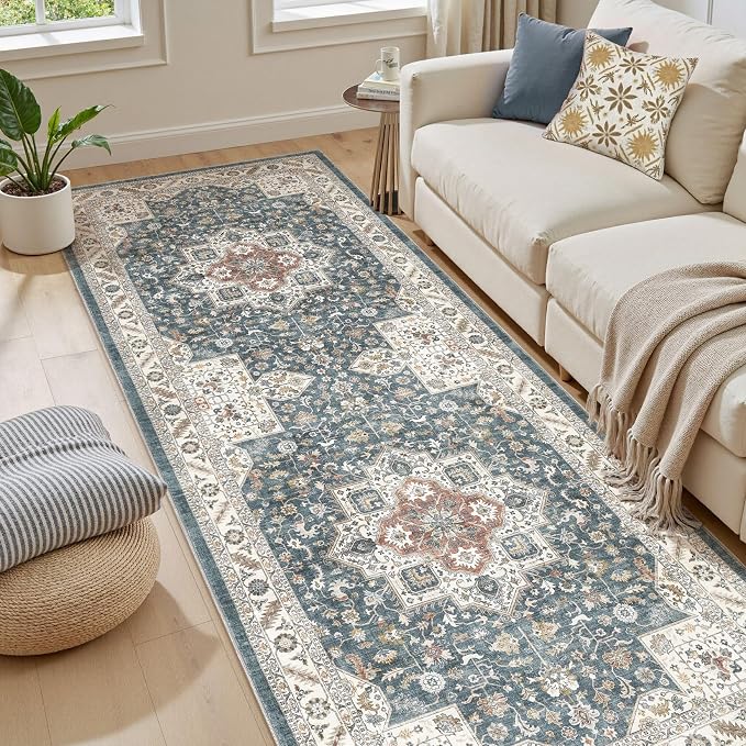 Vintage Hallway Runner Rug 3x10: Large Soft Washable Entryway - Image 7
