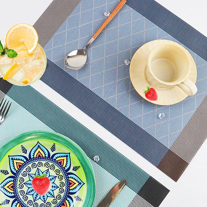 Placemats Set of 4 Washable Indoor | Outdoor Vinyl Place Mats - Image 7