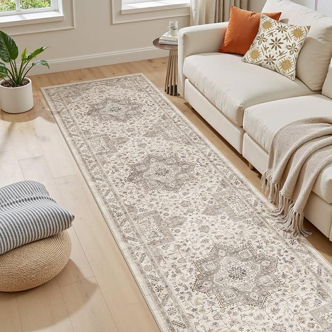 Vintage Hallway Runner Rug 2x6: Large Soft Washable Entryway - Image 3