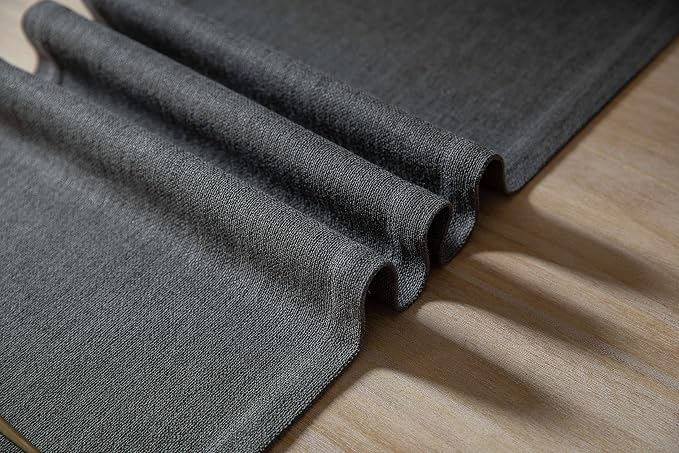Burlap Style Farmhouse Table Runner, 14x36 Inches Graphite Grey | Thick Durable - Image 6