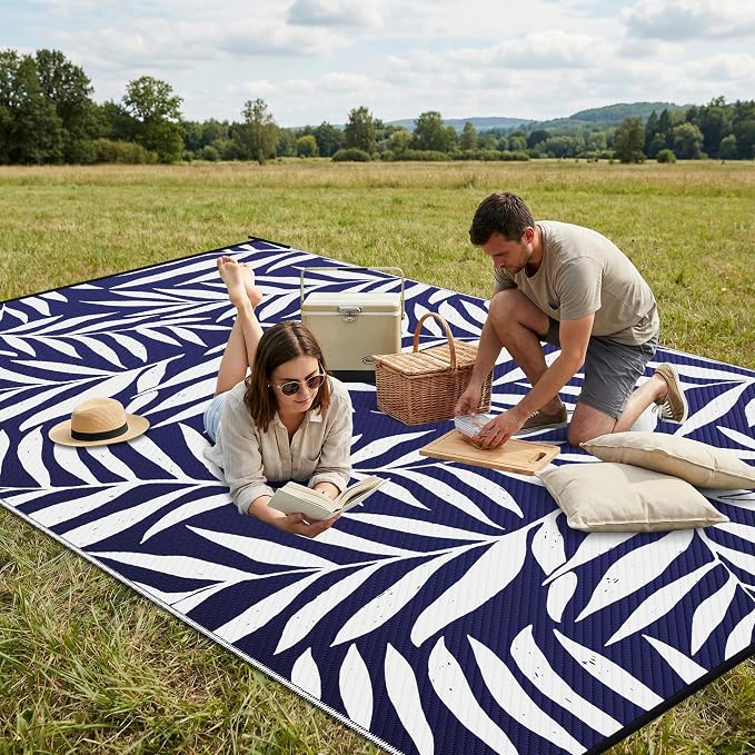 Smiry Outdoor Rug 8x10 ft, Waterproof Reversible Plastic Straw Rugs, Outdoor - Image 4