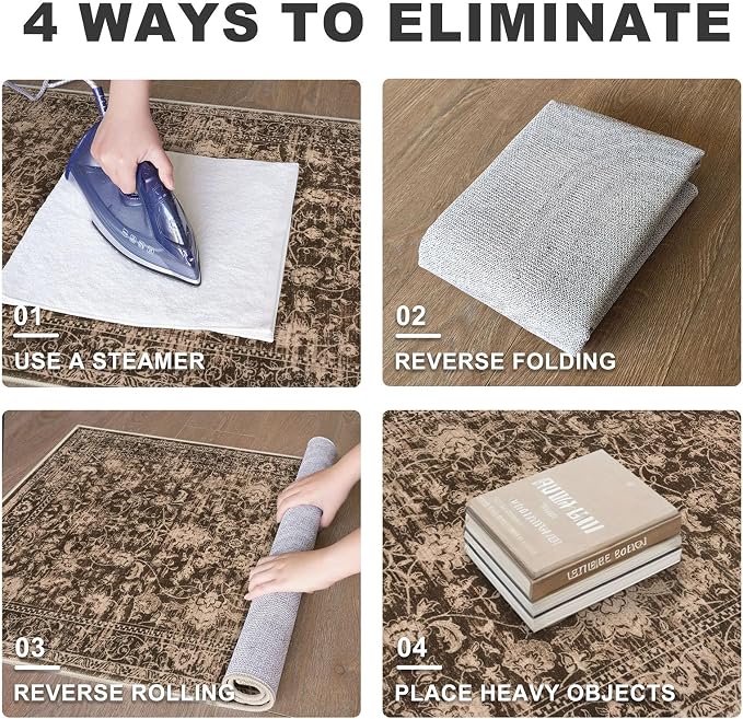 KILOCOCO Hallway Runner 3x8 Rug Runner Washable Kitchen Runners Printed Floral - Image 3
