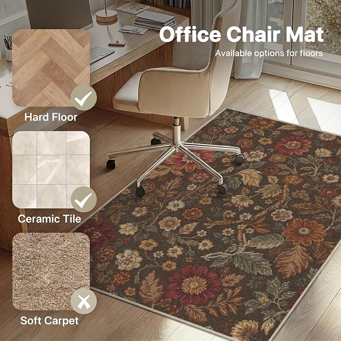 36"x60" Office Chair Mat for Hardwood Tile Floor, Under Desk Carpet Protector - Image 3