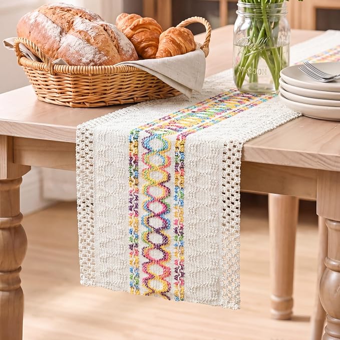Artoid Mode Colorful Farmhouse Rustic Table Runner 12x90 Inch | Holiday Hollow by ArtoidMode